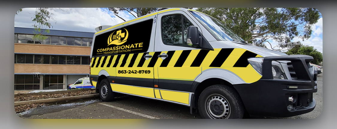 Compassionate Transportation branded medical transport van